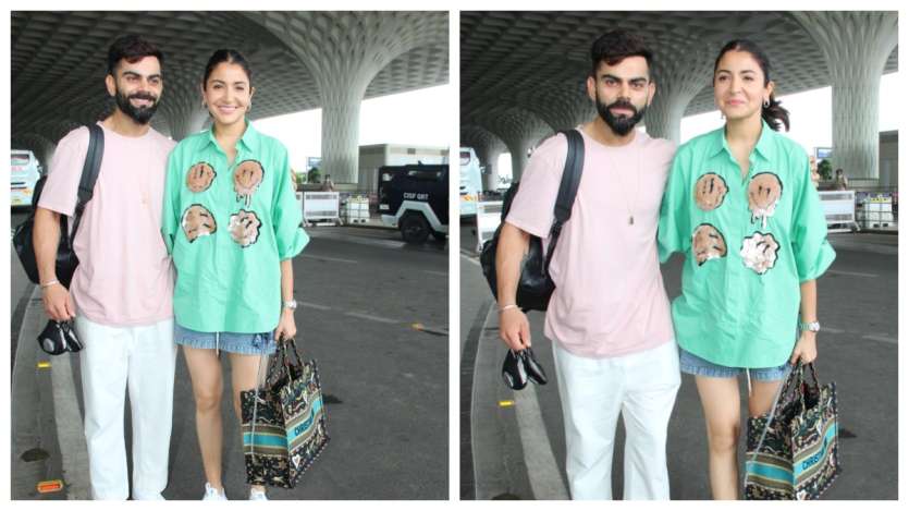 Anushka Sharma- Virat Kohli Glow as They Walk Hand-in-Hand at Mumbai  Airport- PICS