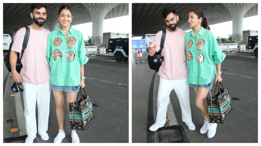 Anushka Sharma- Virat Kohli Glow as They Walk Hand-in-Hand at Mumbai  Airport- PICS