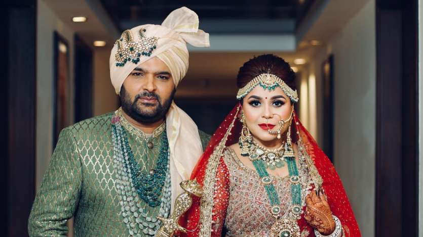 Kapil Sharma snapped during his wedding with Ginni Chatrath. He has had a continuous struggle with weight gain as is visible in the picture. His wedding look is still praise-worthy as he manages to carry off the sherwani with confidence