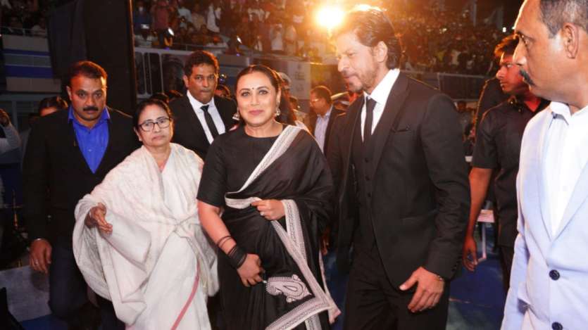 Rani Mukerji walked with Shah Rukh Khan and Mamata Banerjee at the KIFF opening ceremony. During his address, SRK joked that his speech in Bengali was written by Rani