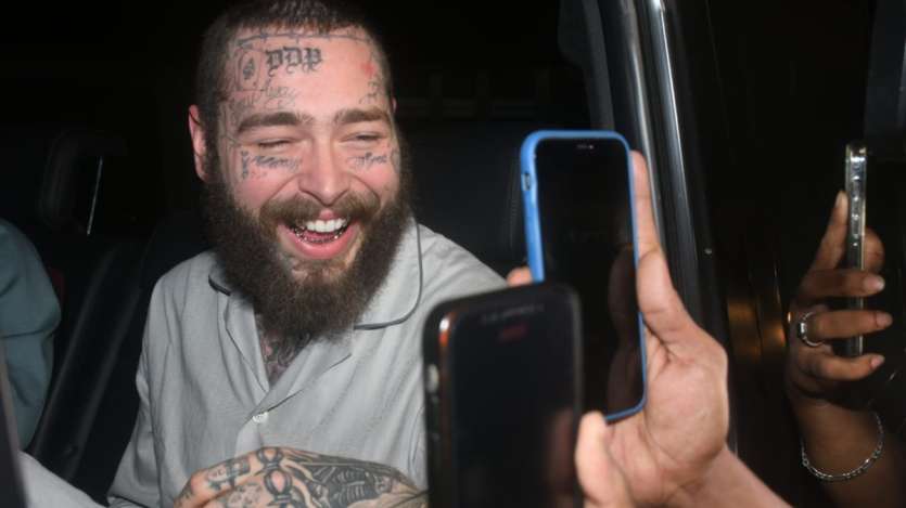 Rapper Post Malone arrives in India for maiden concert, looks amused