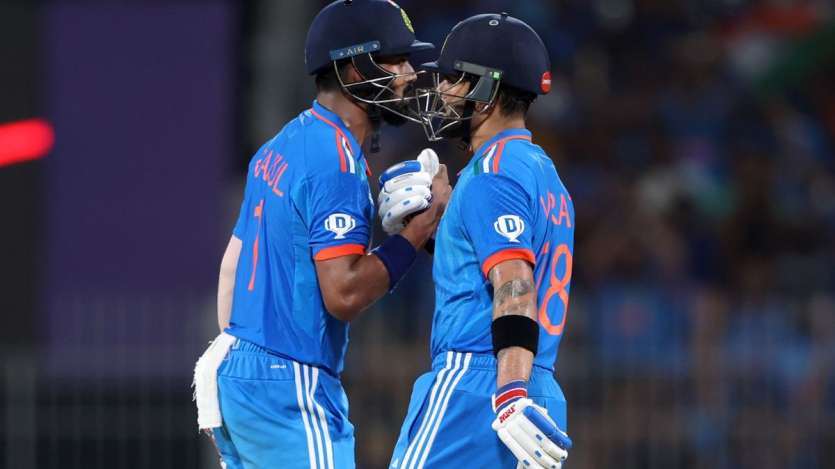 Virat Kohli and KL Rahul then joined hands to build a partnership. After spending some time in the middle, they played their shots and ended up adding 165 runs for the fourth wicket. Both of them scored half-centuries too.