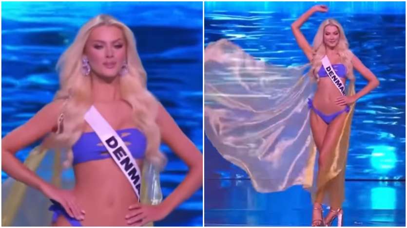 Victoria Kjaer Theilvig represented Denmark in a bright-coloured swimsuit at the 73rd Miss Universe 2024 in Mexico.