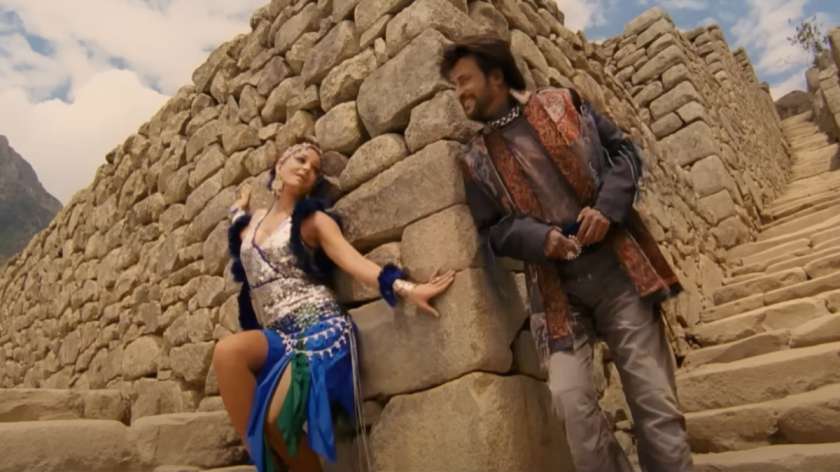 Kilimanjaro: The popular song 'Kilimanjaro' from the 2010 movie Robot was filmed at the historical site of Machu Picchu in Peru. The song features Aishwarya Rai Bachahan and South superstar Rajinikanth. Composed by AR Rahman and penned by Pa Vijay, the song is sung by Javed Ali and Chinmayi.
