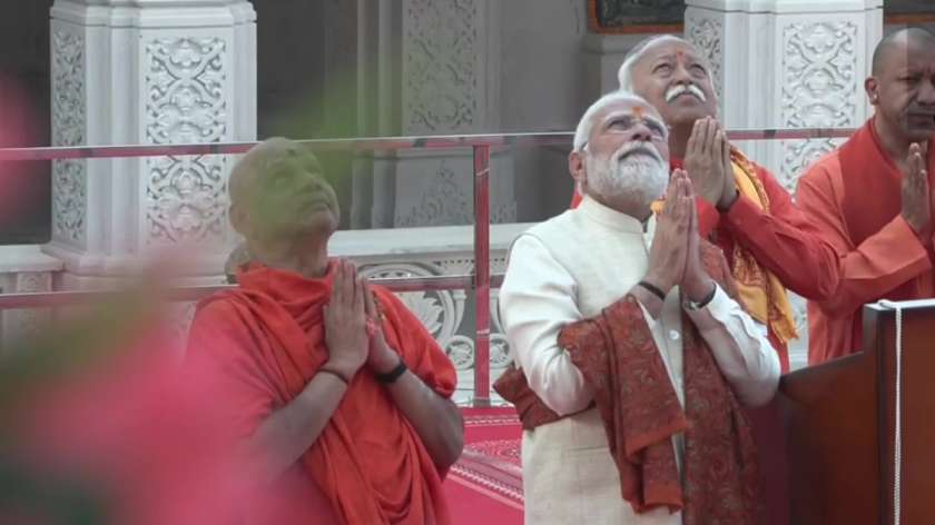 Ayodhya Ram Mandir photos: Dhwajarohan, flag hoisting and PM Modi ...