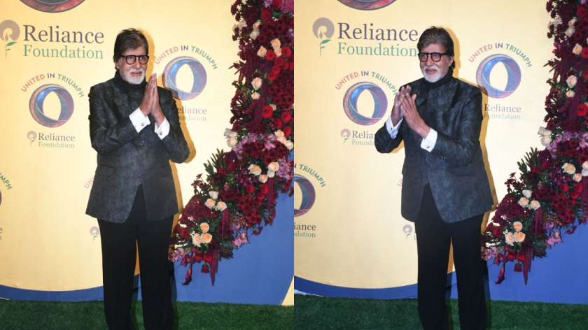 Veteran Bollywood actor Amitabh Bachchan was also present at the United in Triumph event. He posed for the cameras wearing a black blazer paired with black pants.