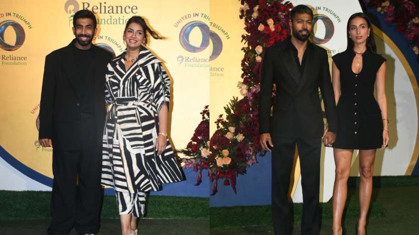 Jasprit Bumrah was clicked with his wife at the United in Triumph event in Mumbai. In addition, cricketer Hardik Pandya and his girlfriend, Maheika Sharma, also attended the event which was hosted by the Reliance Foundation. They were seen twinning in black outfits.
