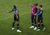 Kylian Mbappe of France celebrates with teammates after