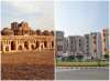 Photographic binary on ancient and emerging cities, Hampi