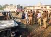 The angry mob torched a police chowki apart from several