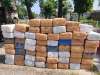 The photo shows over 50 cartons filled with cannabis. 