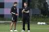 InterMiami co-owner David Beckham, right, talks with head