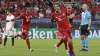 Bayern's Javi Martinez, center, celebrates with teammates