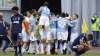 Lazio's Felipe Caicedo, covered by his teammates,