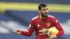 Manchester United's Bruno Fernandes gestures during the