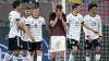 Latvia's Eduards Emsis, front, reacts during the
