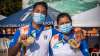 Deepika Kumari and Atanu Das with their medals from Recurve finals during the Hyundai Archery World 