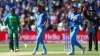 Bhuvneshwar Kumar captures the wicket of Ahmed Shehzad of Pakistan during the ICC Champions Trophy 