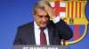 FC Barcelona club President Joan Laporta begins a news
