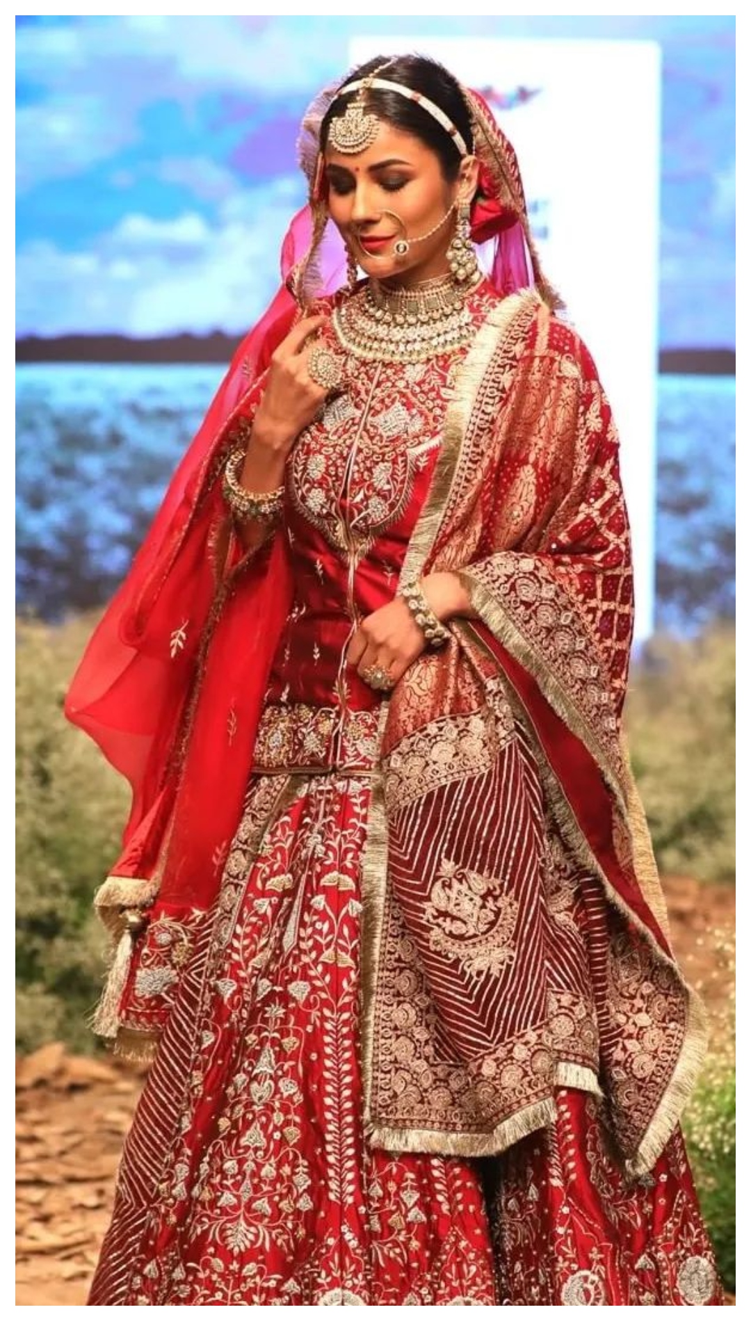 Shehnaaz Gill made her runway debut and looked effortlessly elegant as a Punjabi bride.