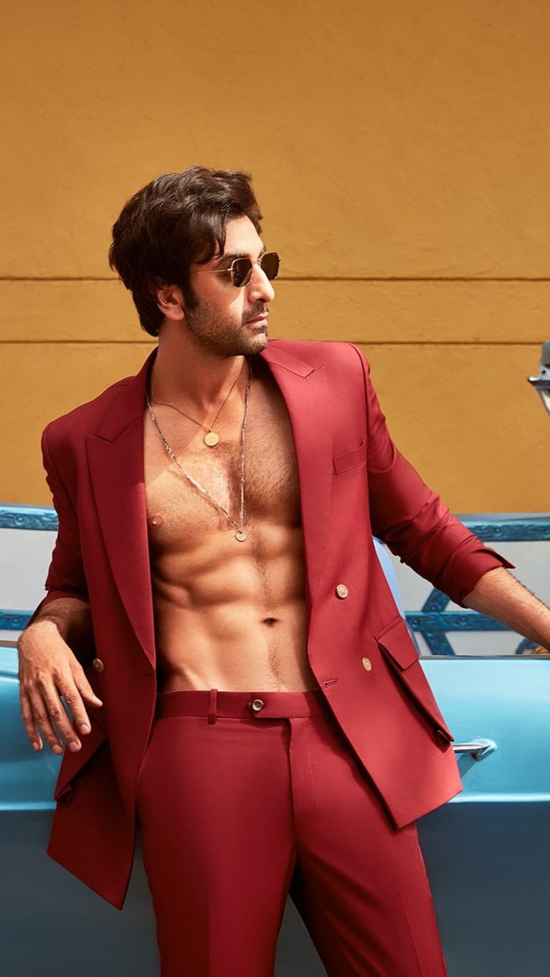 PICS: Ranbir Kapoor goes shirtless to flaunt perfect abs during Shamshera  promotions