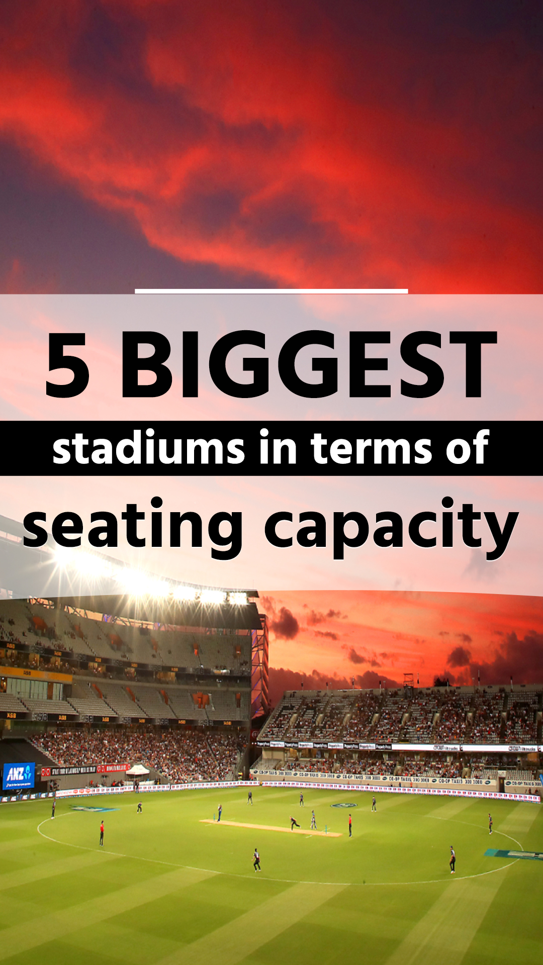 Top 5 largest cricket stadiums around the world in terms of seating capacity