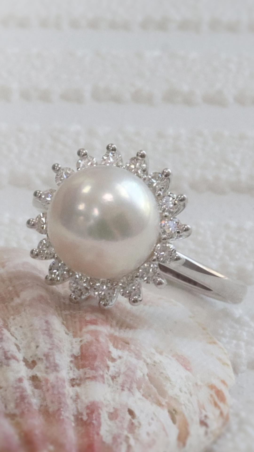 Women Natural Pearl Rings- Sterling Silver White Shell Flower Charm Ring  Jewelry | eBay