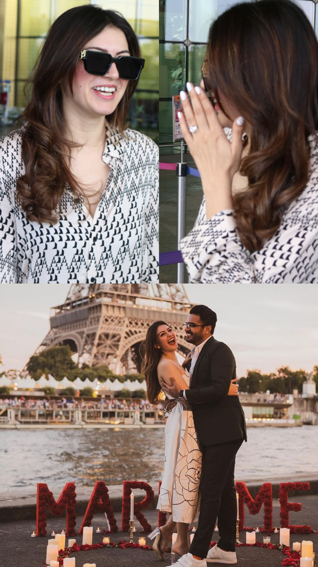 Hansika Motwani flaunts engagement ring after dreamy proposal in Paris | PICS