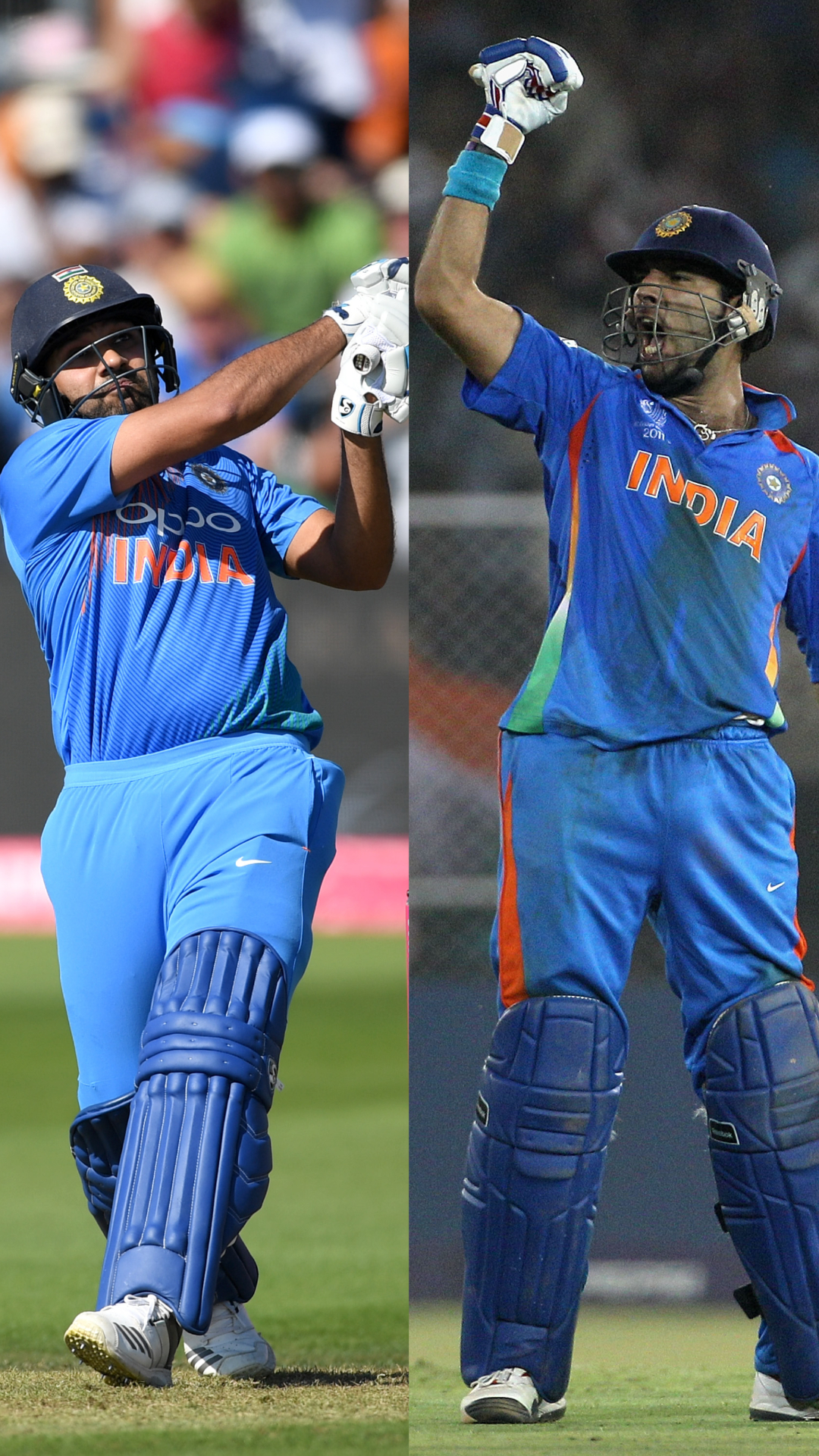 Most sixes by Indian batters in T20Is feat Yuvraj Singh and Rohit Sharma (as of 1st January 2023)