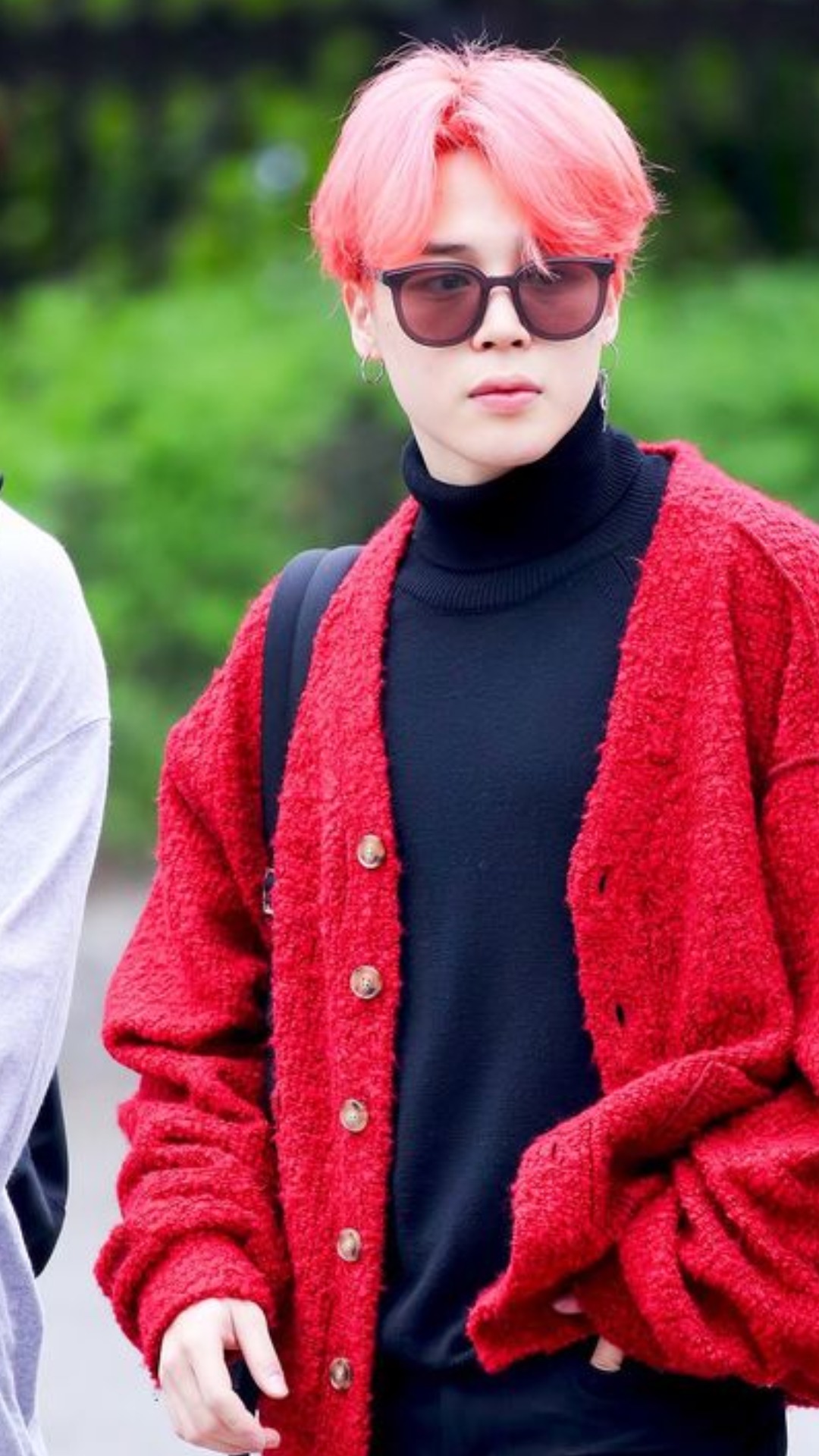 Jimin Song VIBE Red Leather Jacket