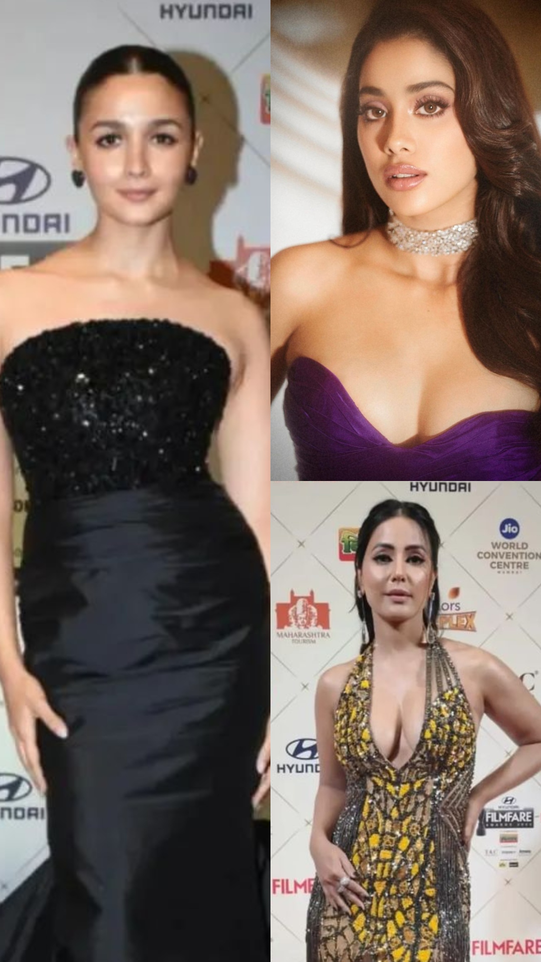 Janhvi Kapoor, Alia Bhatt to Hina Khan: Best dressed actresses on Filmfare red carpet