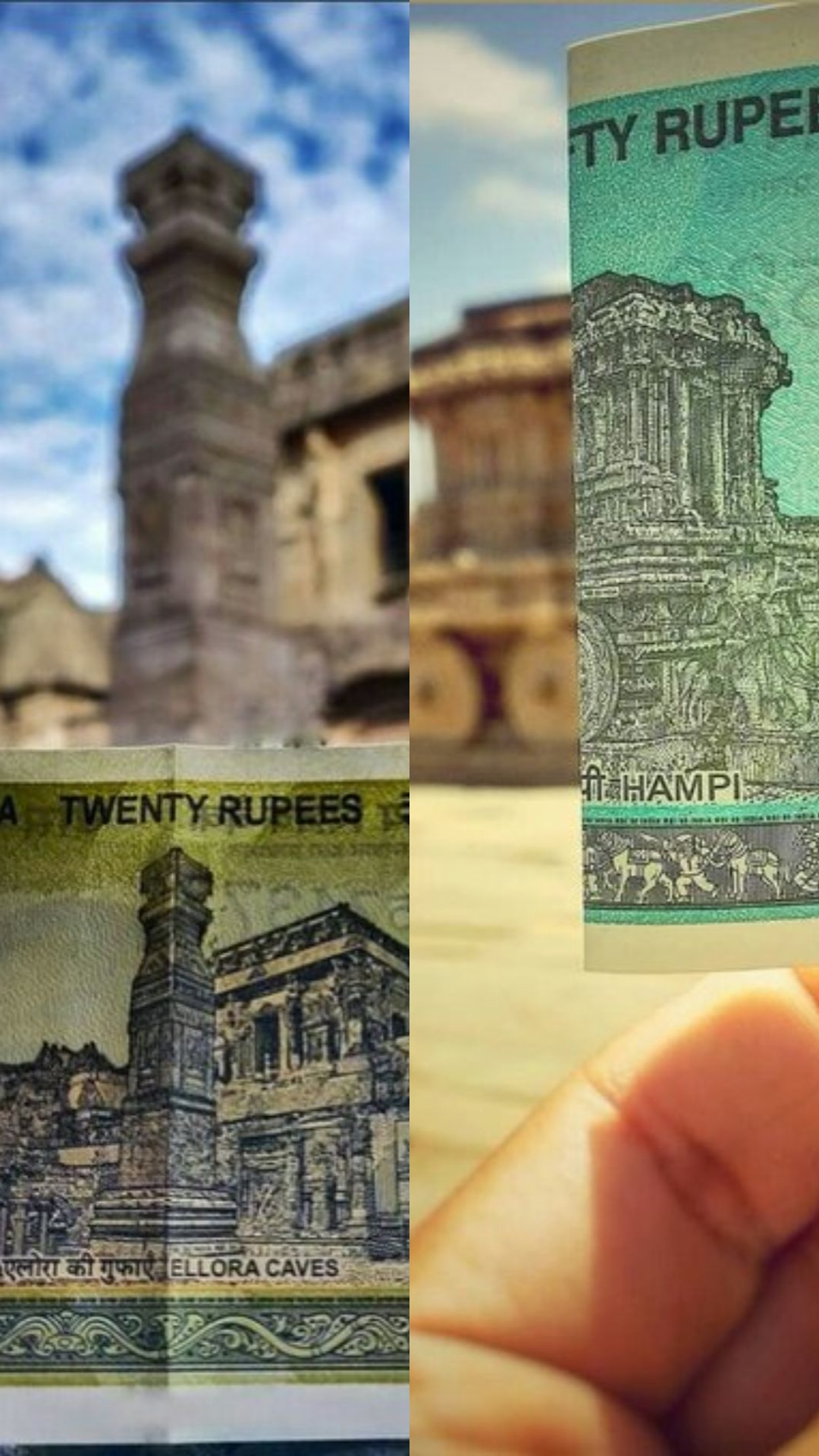 Monuments Printed On Indian Currency Notes