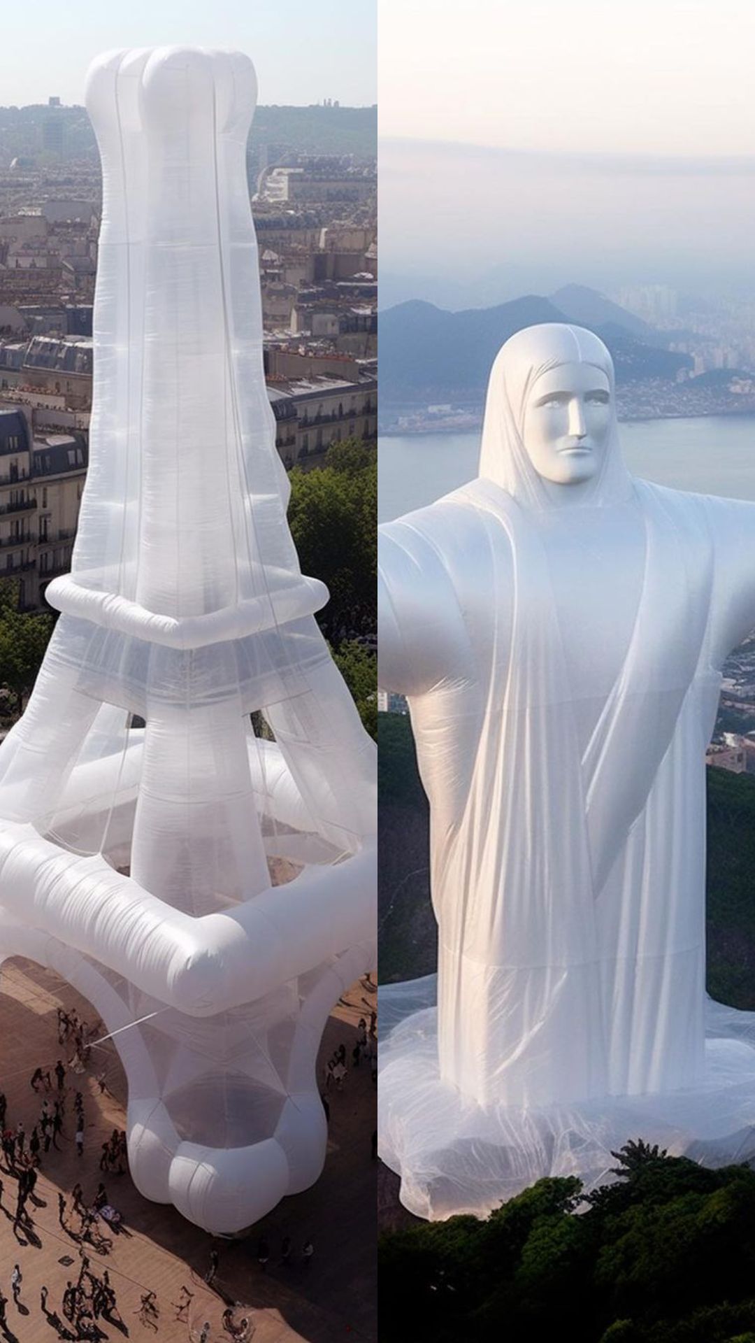 From Taj Mahal to Eiffel Tower: AI Turns Monuments Into Inflatable Wonders
