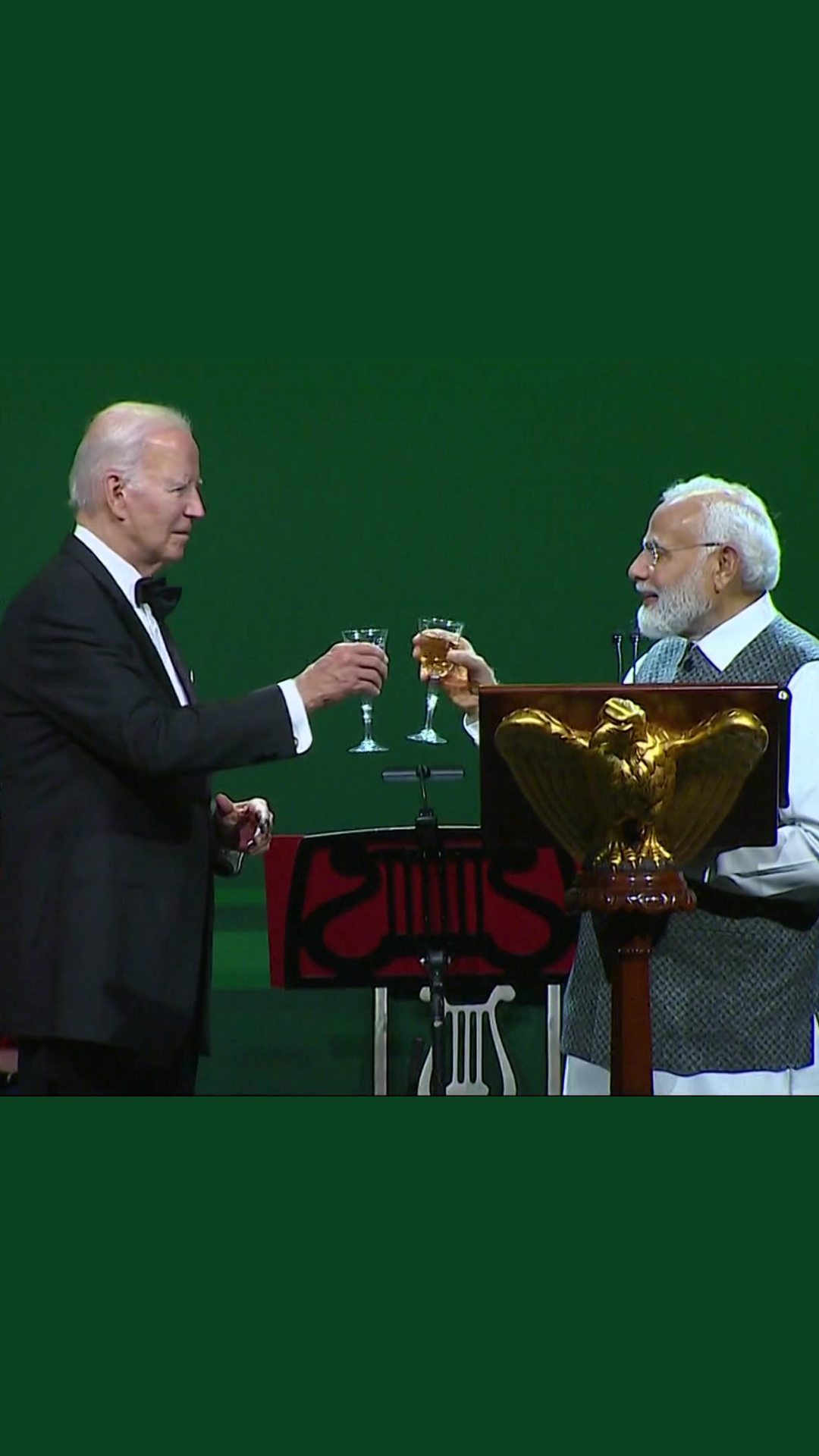 PM Modi offers a toast during State Dinner with President Joe Biden at the White House in Washington
