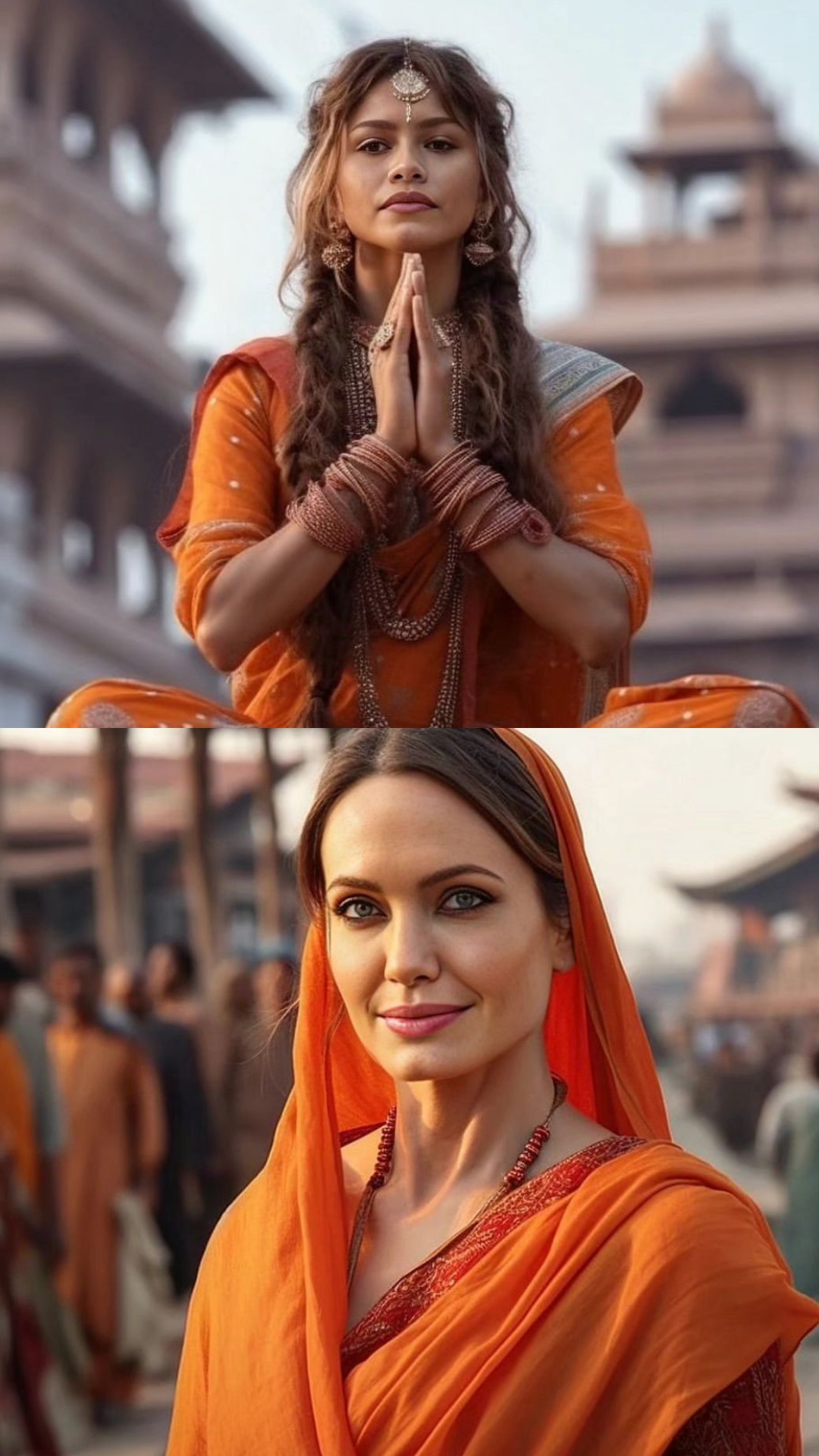 Zendaya to Angelina Jolie: AI reimagines Hollywood divas on spiritual journey to India