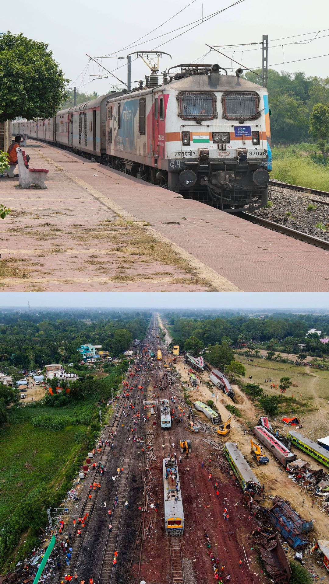 In PICS | Coromandel Express chugs out of same track after horrific accident 
