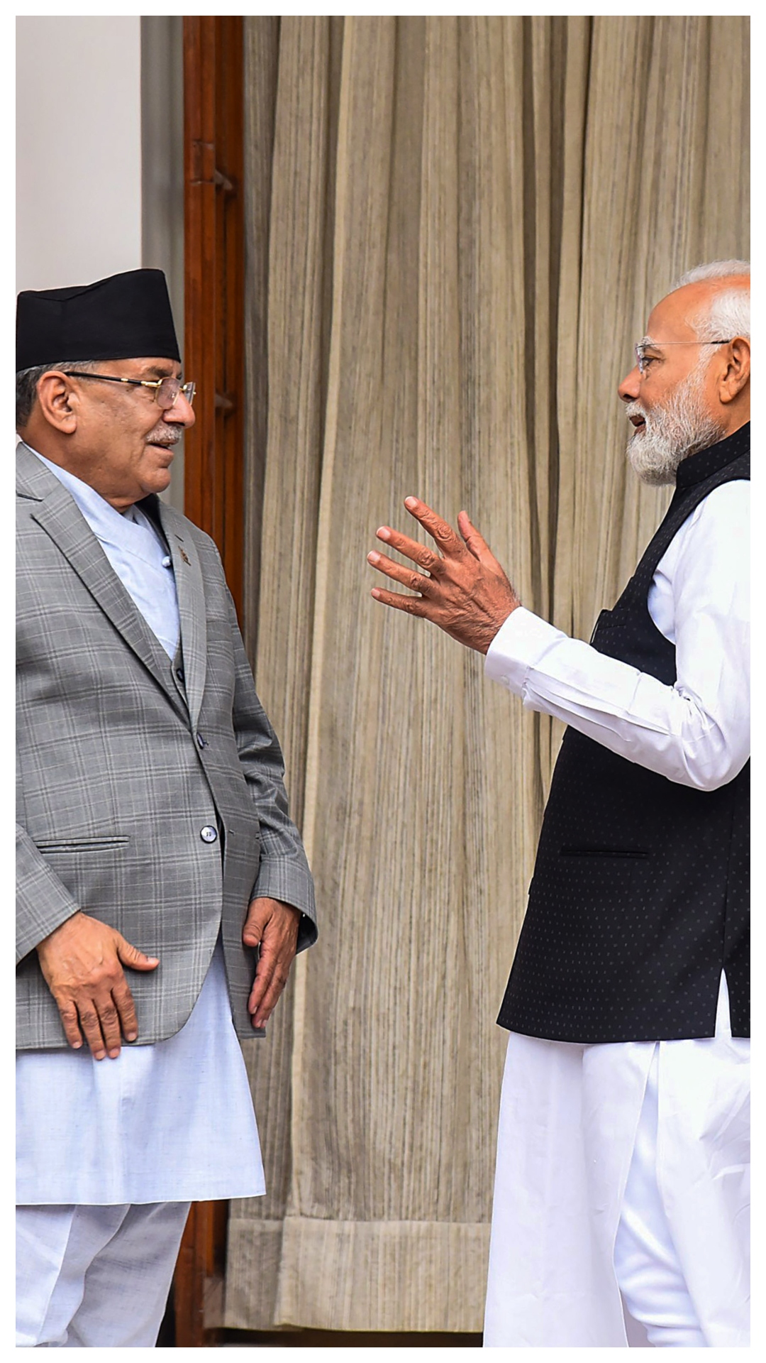 In pics | PM Modi meeting with his Nepalese counterpart Pushpa Dahal 