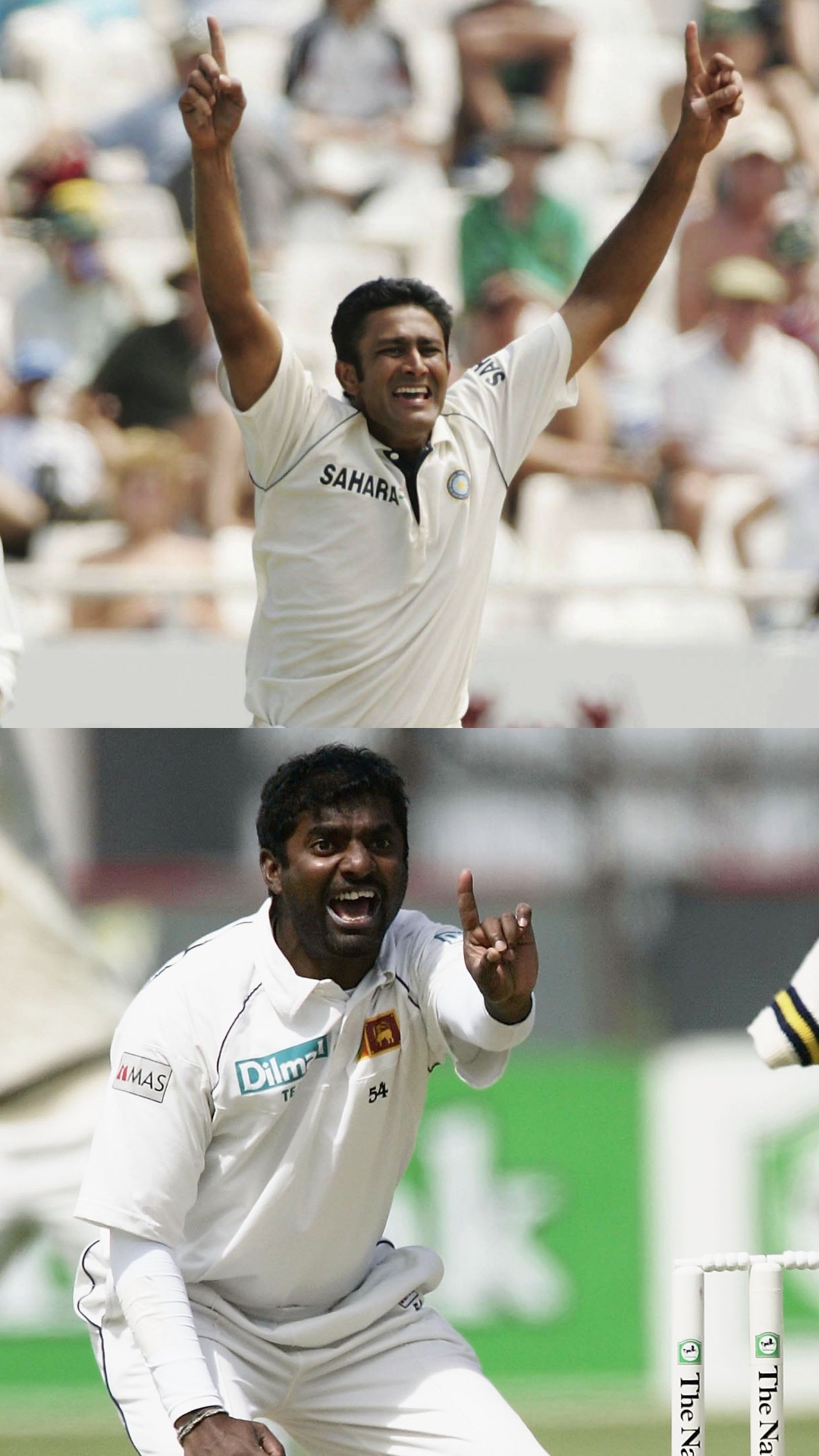 10 highest wicket-takers in Test cricket featuring Anil Kumble and Muttiah Muralitharan