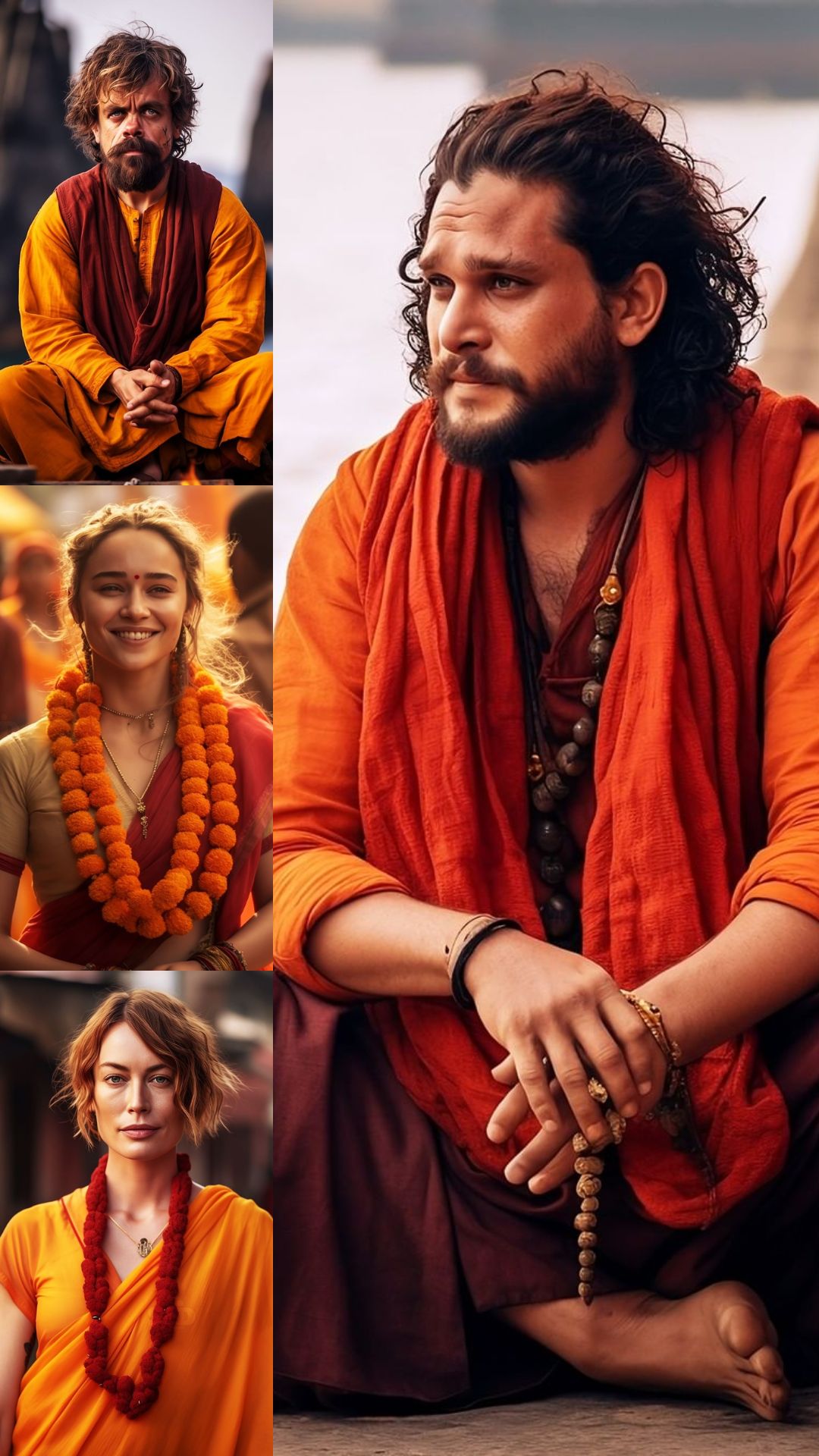 Game of Thrones Characters on a Spiritual Journey in Varanasi - AI Images