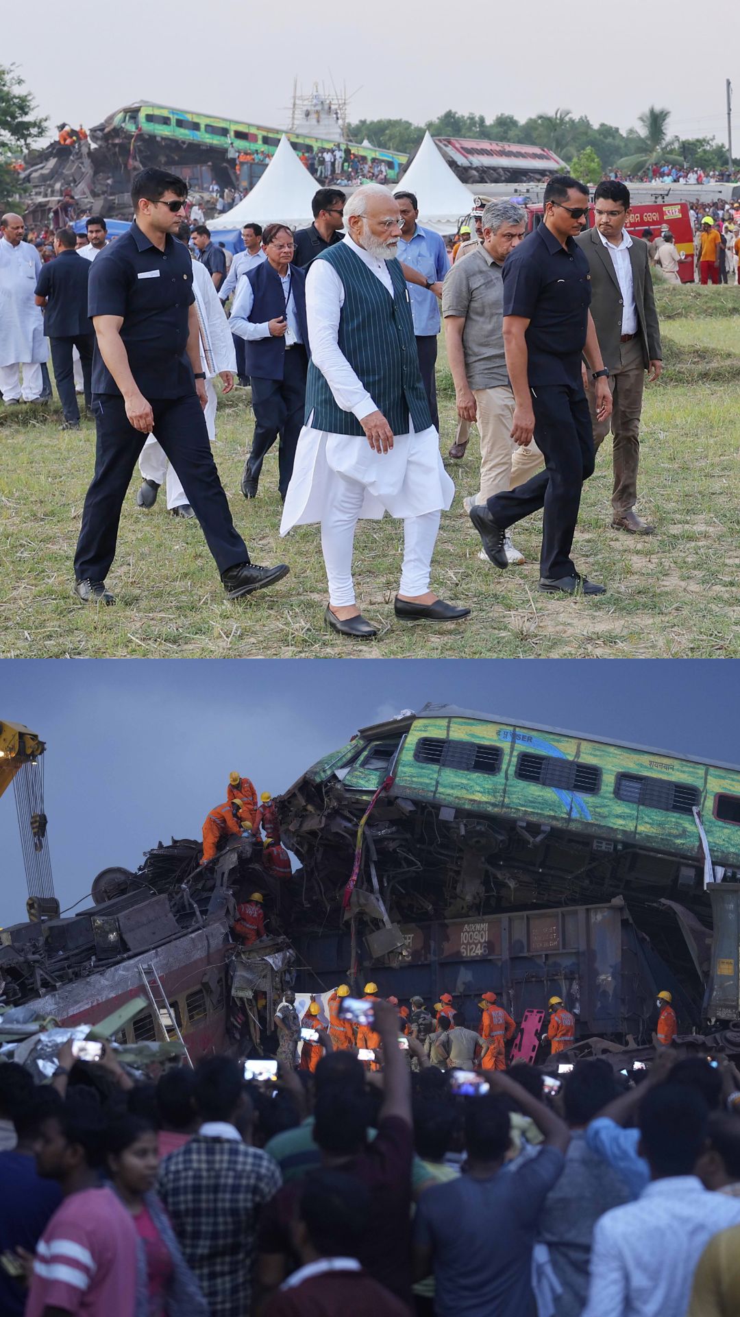 In PICS | PM Modi reviews situation after Odisha train mishap, turns emotional 
