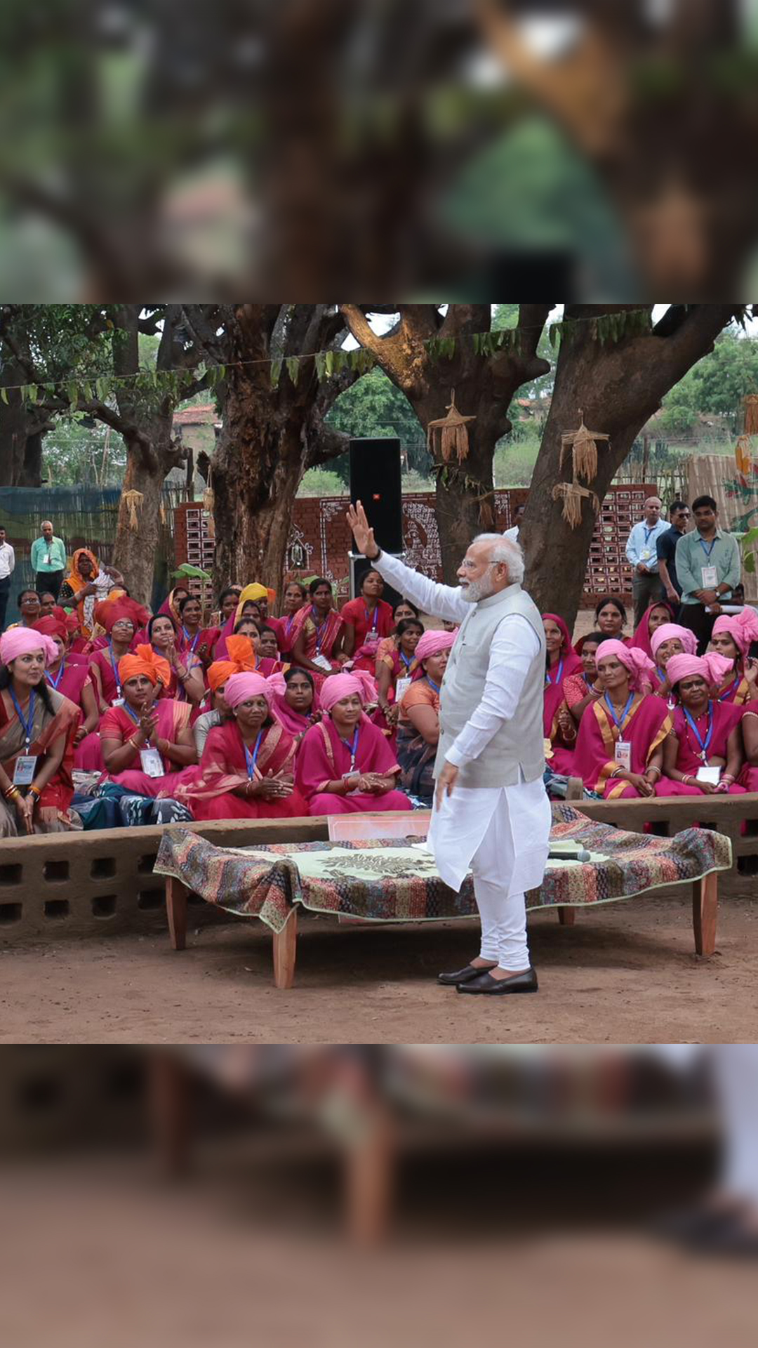 In Pics | PM Modi interacts with tribal leaders in MP's Shahdol