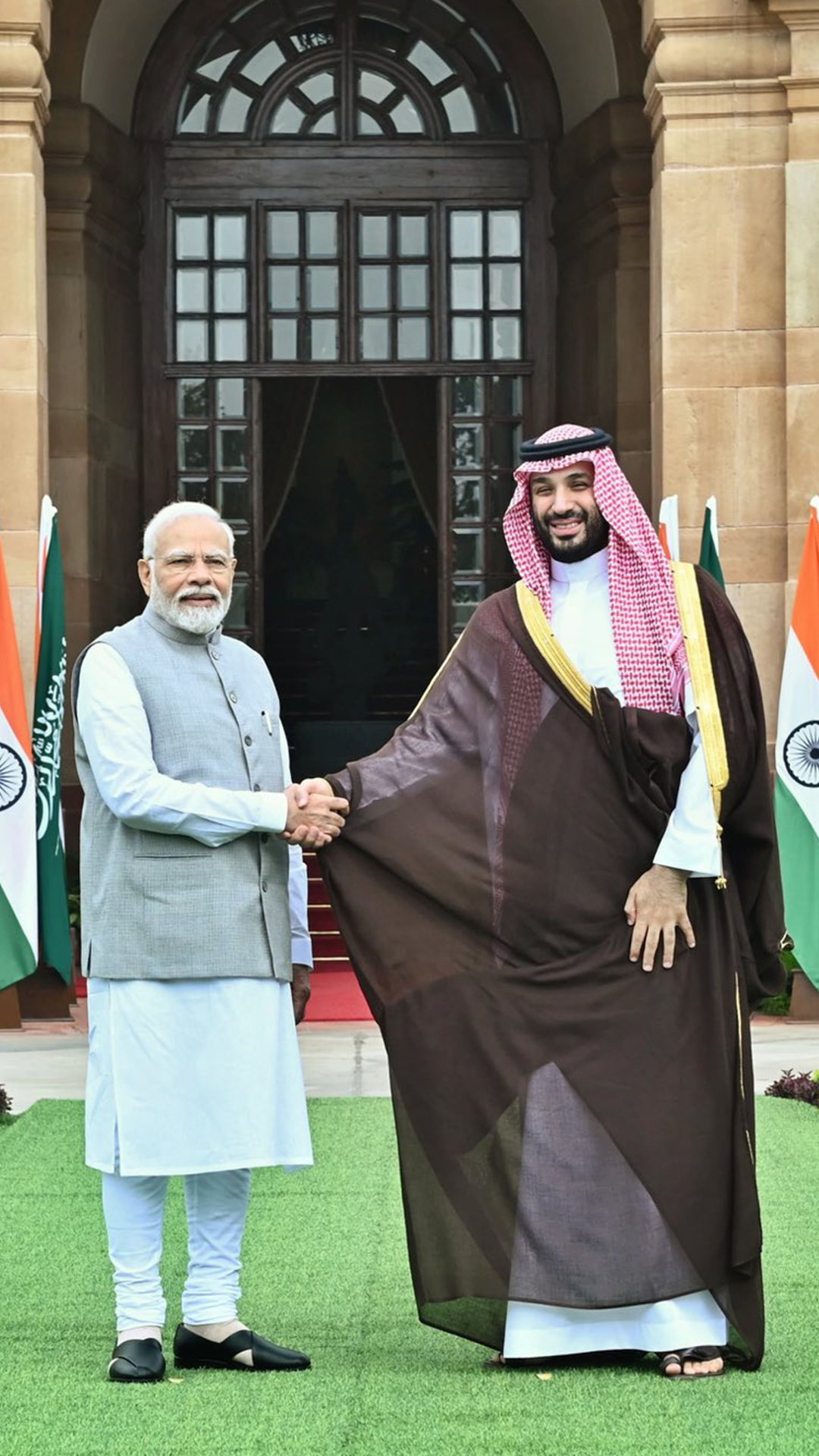 IN PICS | PM Modi holds bilateral meet with Saudi Crown Prince at Hyderabad House