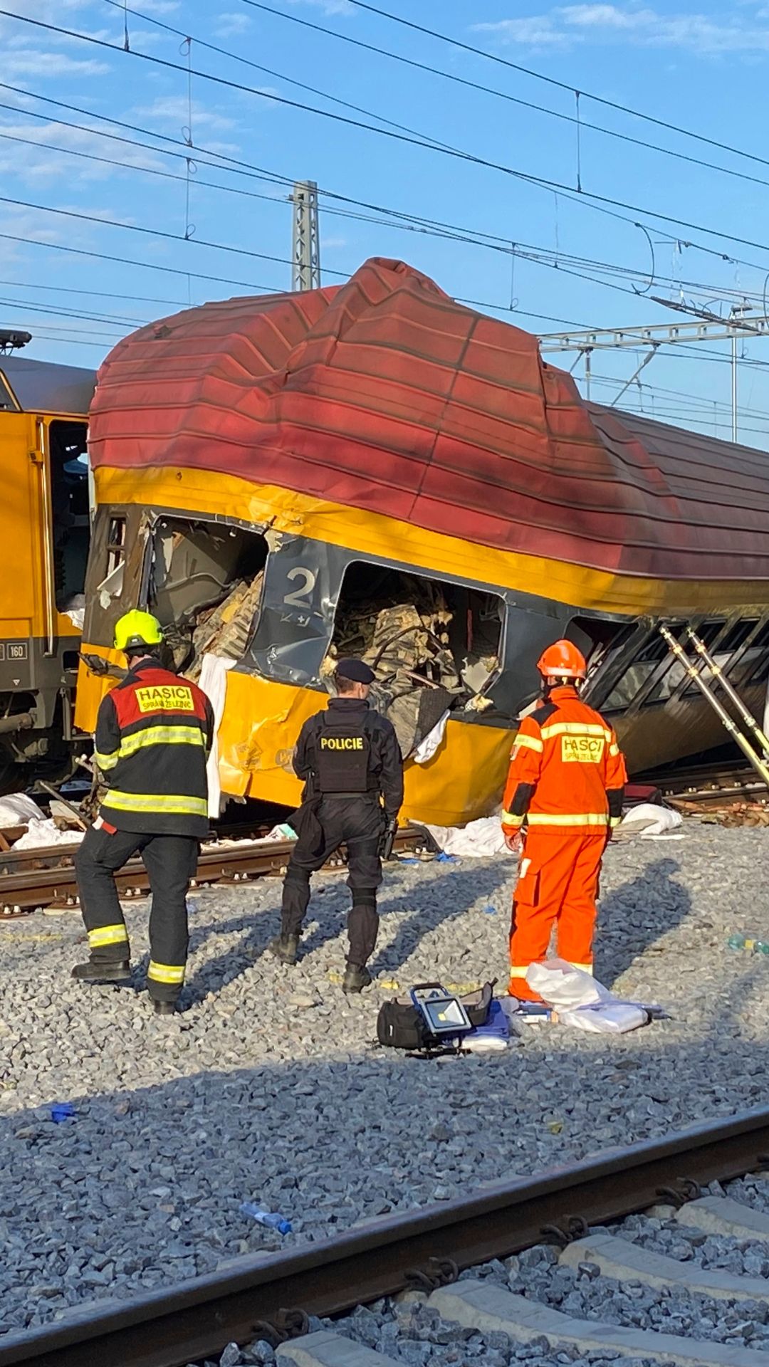 A passenger train collided head-on with a freight train in the Czech Republic.