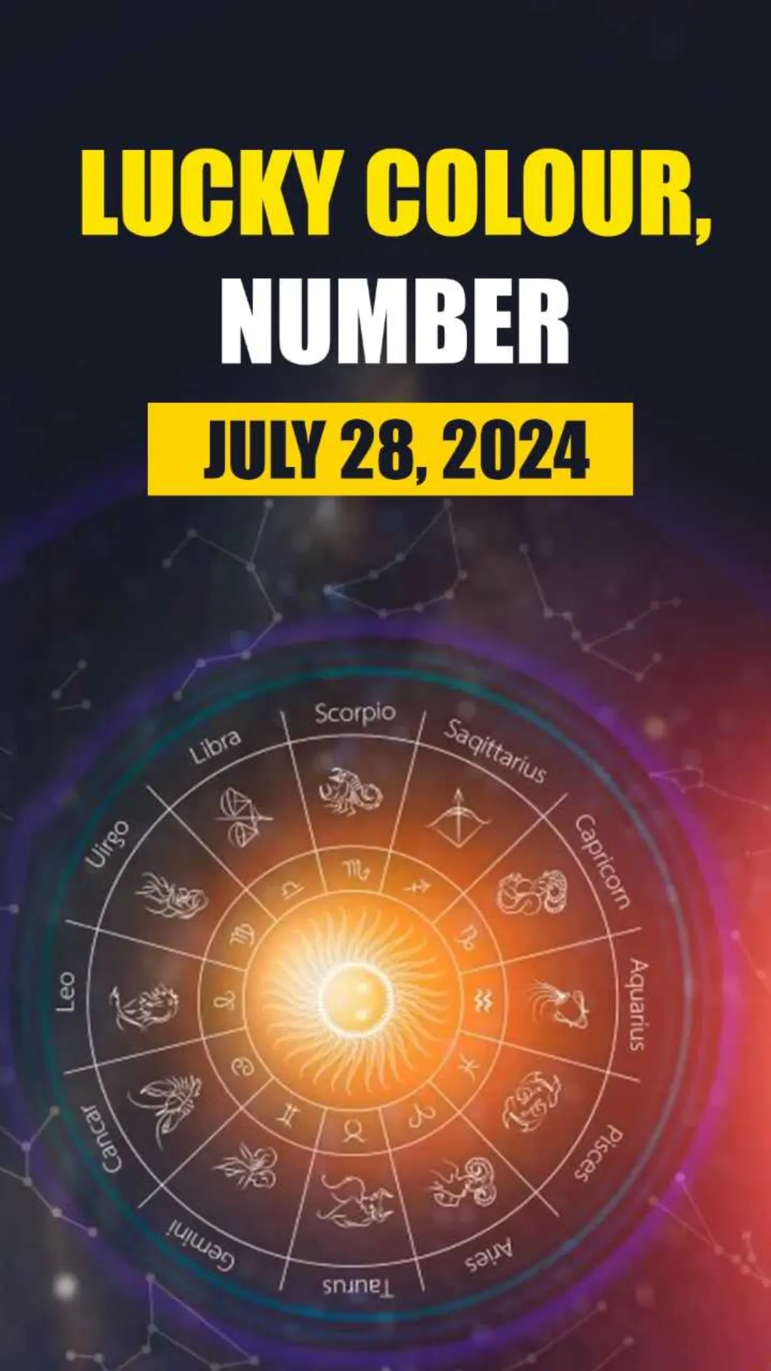 Know Lucky number and colour for all zodiac signs in your horoscope for July 28, 2024