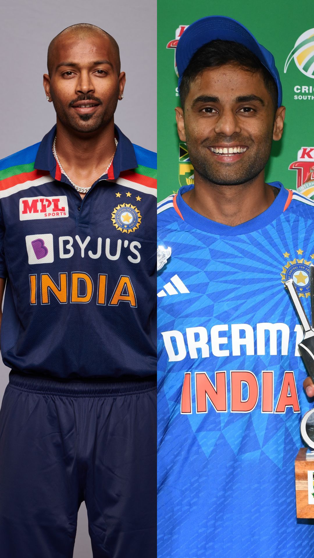 Hardik Pandya and Suryakumar Yadav's T20I captaincy comparison