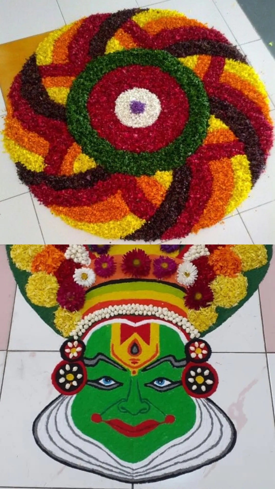  5 flower rangoli designs for Onam 2024