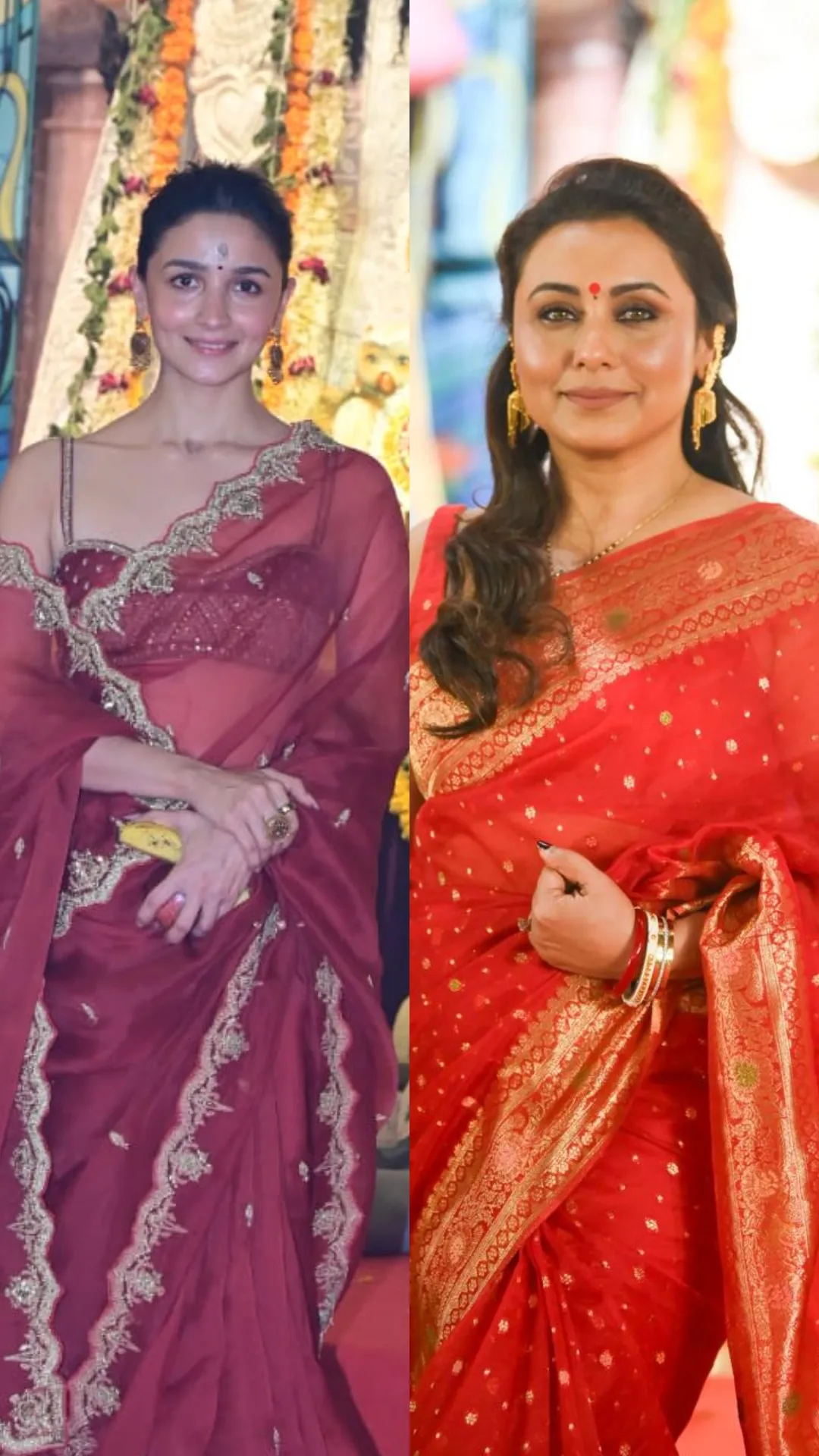 Alia Bhatt to Rani Mukerji: Check actress&#039;s Saree looks for Durga Puja celebrations