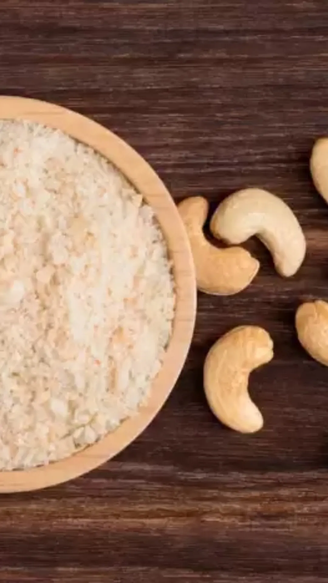 Blend the cashews in powder form and then sieve it but make sure there are no lumps.