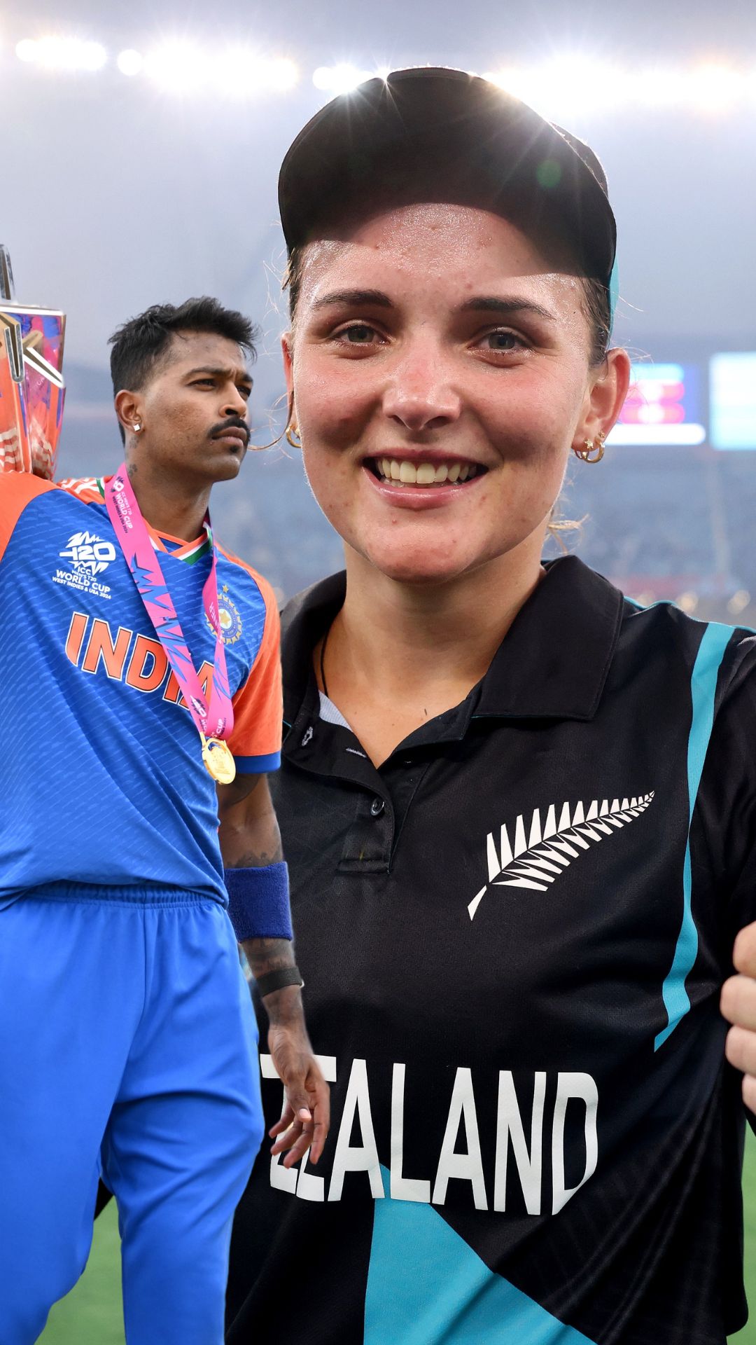 Players with 100-plus runs and 10 wickets in a single T20 World Cup edition; Amelia Kerr joins Hardik Pandya in elite list