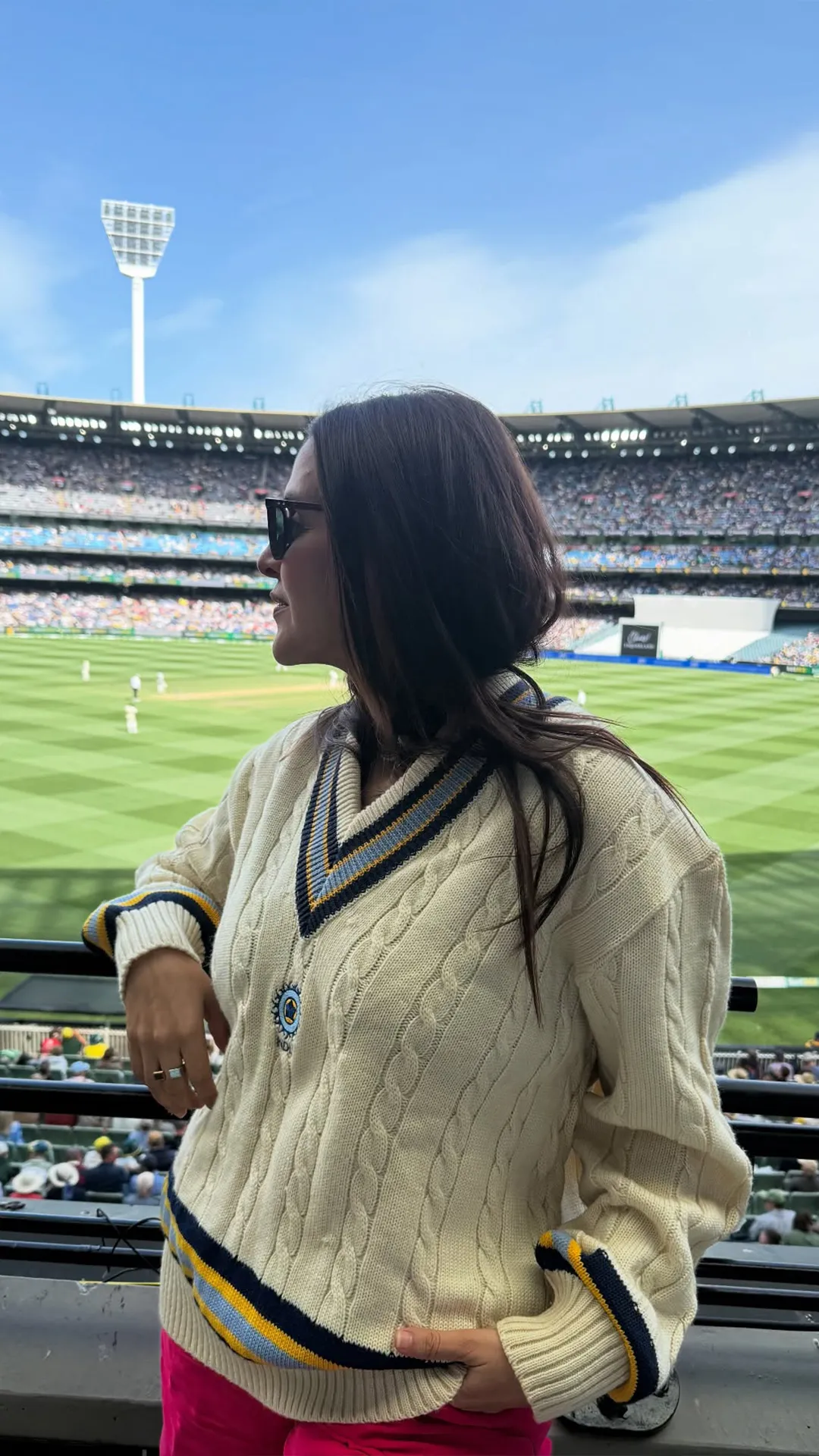 She made the day extra special as she honoured her late father-in-law and veteran cricketer Bishan Singh Bedi by wearing his iconic Test cricket sweater.
